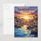 Sandakan Maleisië Briefkaart (Voorkant / Achterkant)
