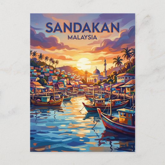 Sandakan Maleisië Briefkaart (Voorkant)