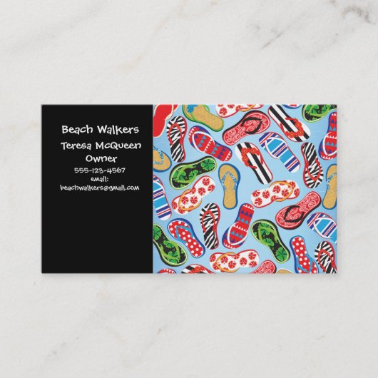 Sandal Flip Flop Visitekaartjes (Voorkant)
