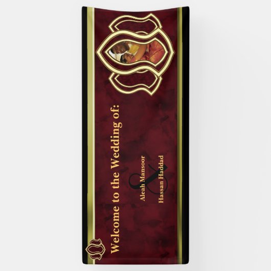 Sandal of the Prophet-Red Marble & Gold-Monogram Spandoek (Verticaal)
