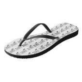 Sandalen - B&W Duitse herder blokpatroon Teenslippers (Schuin)