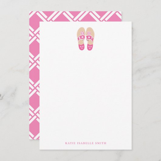 Sandalen gepersonaliseerde briefkaart (Voorkant / Achterkant)