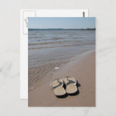 Sandalen op het strand briefkaart (Voorkant / Achterkant)