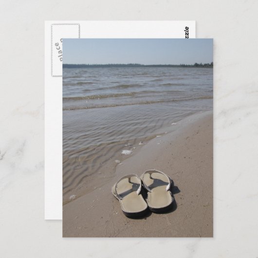Sandalen op het strand briefkaart (Voorkant / Achterkant)