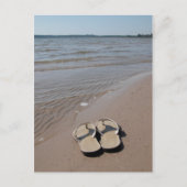 Sandalen op het strand briefkaart (Voorkant)