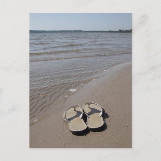 Sandalen op het strand briefkaart (Voorkant)