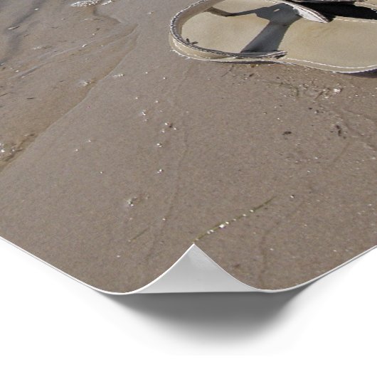 Sandalen op het strand poster (Hoek)