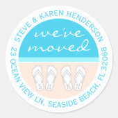 Sandalen op het strand We hebben retouradreslabels Ronde Sticker (Voorkant)