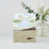 Sandalen op tropisch strand briefkaart (Staand voorkant)
