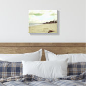 Sandalen op tropisch strand canvas afdruk (Insitu (Slaapkamer))