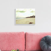 Sandalen op tropisch strand canvas afdruk (Insitu (Woonkamer))
