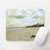 Sandalen op tropisch strand muismat (Met muis)