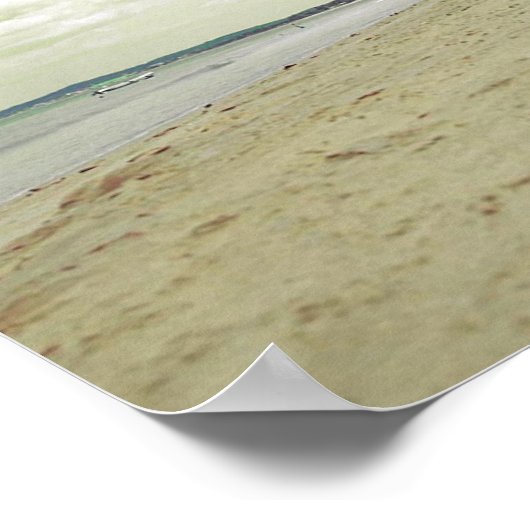 Sandalen op tropisch strand poster (Hoek)