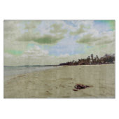 Sandalen op tropisch strand snijplank (Voorkant)