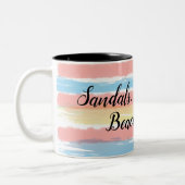 Sandalen Teenslippers Strandgolven Waterverf Strep Tweekleurige Koffiemok (Links)