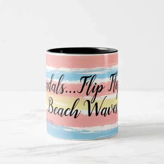 Sandalen Teenslippers Strandgolven Waterverf Strep Tweekleurige Koffiemok (Center)