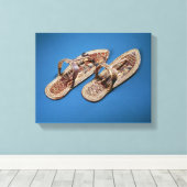 Sandalen, Tomb of Tutankhamun, Nieuw Koninkrijk Canvas Afdruk (Insitu (Houten vloer))