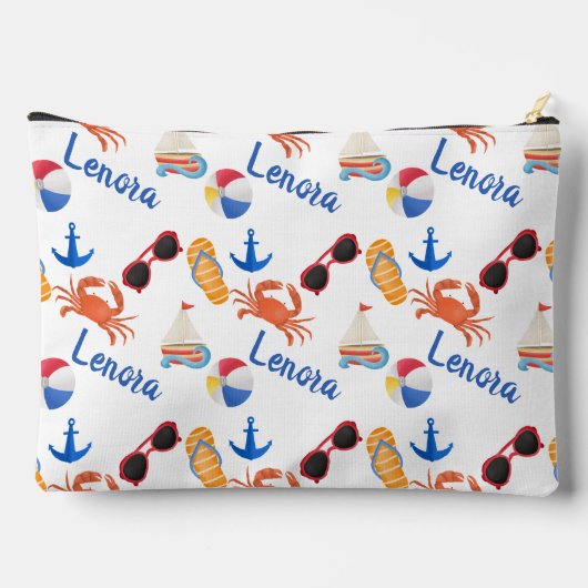 Sandals and Sunglasses Summer Name Accessory Pouch Etui (Achterkant)