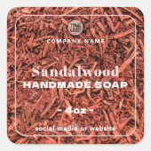 Sandalwood Handmade Soap Square Sticker (Voorkant)