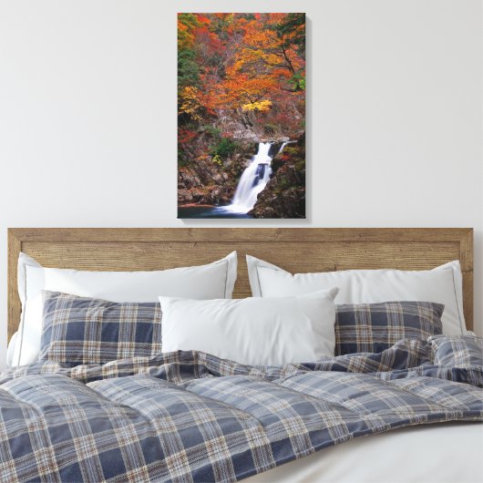 Sandankyo waterval in de herfst canvas afdruk (Insitu (Slaapkamer))