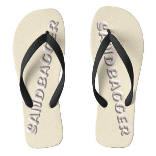Sandbagger crème brede teenslippers
