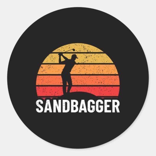 Sandbagger Golf Design - Sandbagger Ronde Sticker (Voorkant)