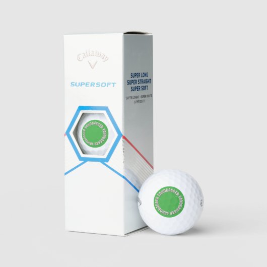 Sandbagger groene Callaway Supersoft golfballen 3s (Verpakking)