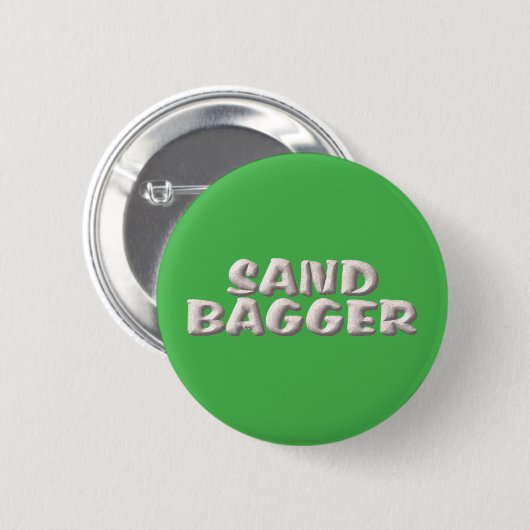 Sandbagger groene knop ronde button 5,7 cm (Voorkant /achterkant)