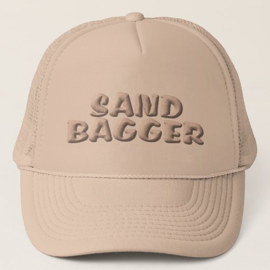 Sandbagger khaki trucker hoed pet (Voorkant)