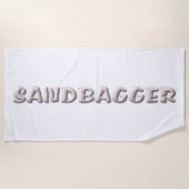 Sandbagger witte strandlaken (Voorkant)
