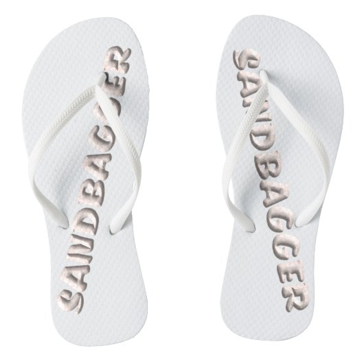 Sandbagger witte teenslippers (Voetbed)