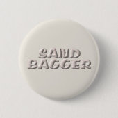Sandbagger witte zanden knop ronde button 5,7 cm (Voorkant)