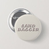 Sandbagger witte zanden knop ronde button 5,7 cm (Voorkant /achterkant)