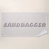 Sandbagger witte zanden strandlaken (Voorkant)