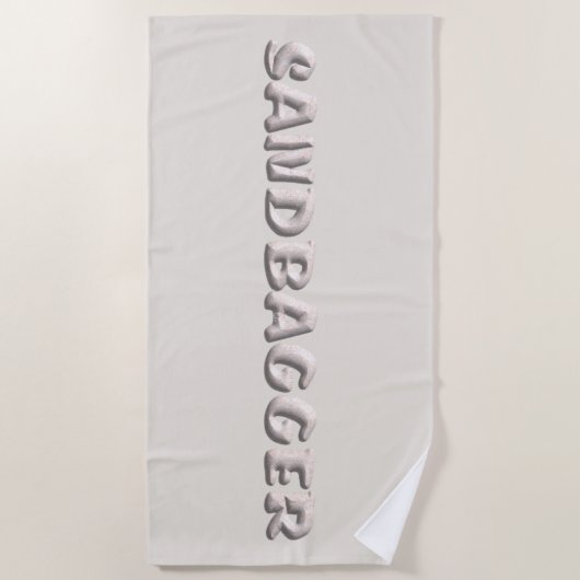 Sandbagger witte zanden strandlaken (Voorkant)