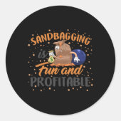 Sandbagging Bowling Sandbagger Funny Money Team Ki Ronde Sticker (Voorkant)