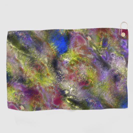 Sandblasted gesplatterde gele rode verf op katoen golfhanddoek (Horizontaal)