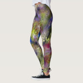 Sandblasted gesplatterde gele rode verf op katoen leggings (Links)