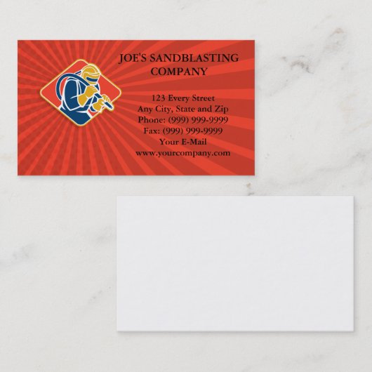 Sandblaster Sandblasting Hose Retro Visitekaartje (Voorkant / Achterkant)