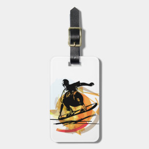 Sandboarding-illustratie Bagagelabel