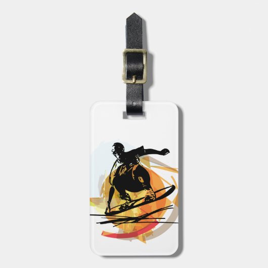 Sandboarding-illustratie Bagagelabel (Voorkant verticaal)