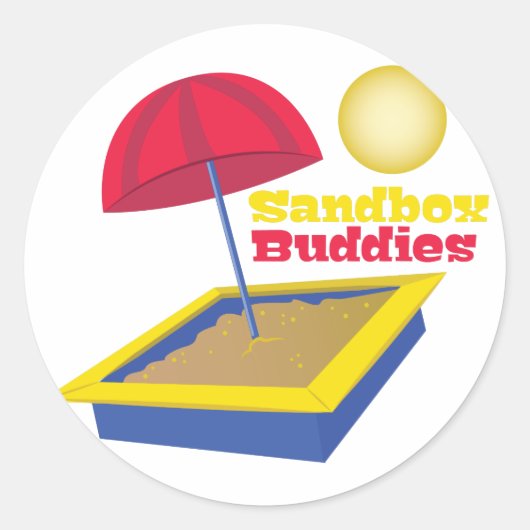 Sandbox Buddies Ronde Sticker (Voorkant)