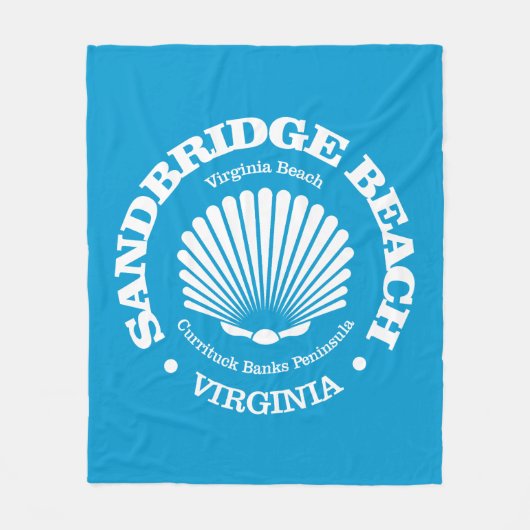 Sandbridge Beach (schelpen) Fleece Deken (Voorkant)