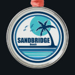 Sandbridge Beach Virginia Palmbomen Metalen Ornament<br><div class="desc">Als je het idee van Virginia Beach leuk vindt,  maar niet zozeer de massa's die er vaak mee komen,  dan kan Sandbridge Beach een slimme optie voor je zijn</div>