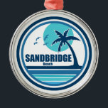 Sandbridge Beach Virginia Palmbomen Metalen Ornament<br><div class="desc">Als je het idee van Virginia Beach leuk vindt,  maar niet zozeer de massa's die er vaak mee komen,  dan kan Sandbridge Beach een slimme optie voor je zijn</div>