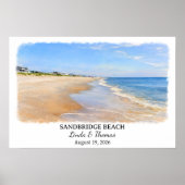 Sandbridge Beach Virginia Poster, Watercolor, Klan Poster (Voorkant)