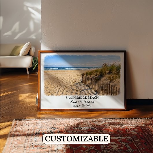 Sandbridge Beach Virginia Poster, Watercolor, Klan Poster