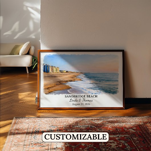 Sandbridge Beach Virginia Poster, Watercolor, Klan Poster