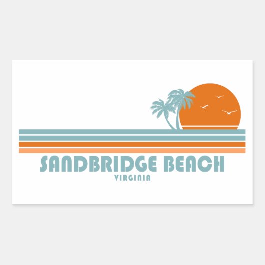 Sandbridge Beach Virginia Sun Palm Trees Rechthoekige Sticker (Voorkant)