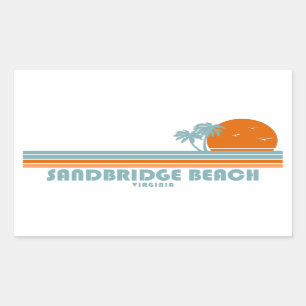 Sandbridge Beach Virginia Sun Palm Trees Rechthoekige Sticker